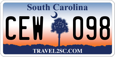 SC license plate CEW098