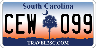 SC license plate CEW099