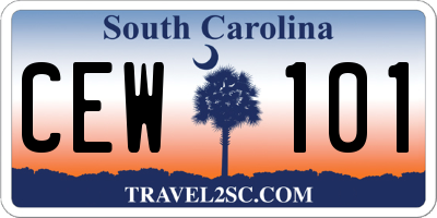 SC license plate CEW101