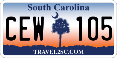 SC license plate CEW105