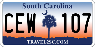 SC license plate CEW107