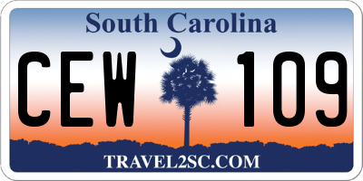 SC license plate CEW109