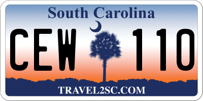SC license plate CEW110