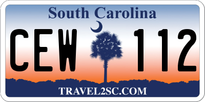 SC license plate CEW112