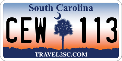 SC license plate CEW113