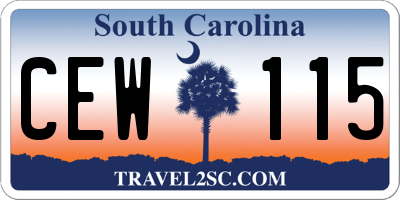 SC license plate CEW115
