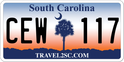 SC license plate CEW117