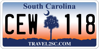 SC license plate CEW118
