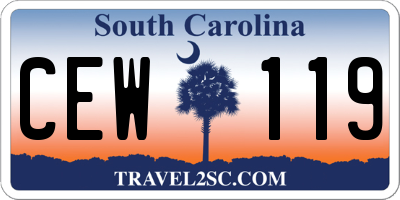 SC license plate CEW119