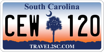 SC license plate CEW120