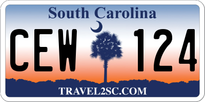SC license plate CEW124