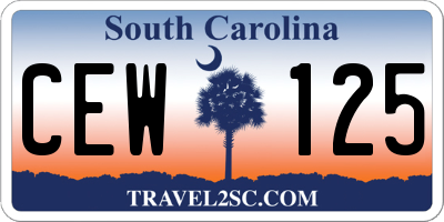 SC license plate CEW125