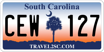 SC license plate CEW127