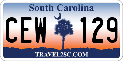 SC license plate CEW129