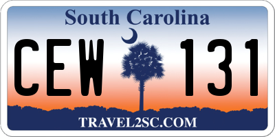 SC license plate CEW131