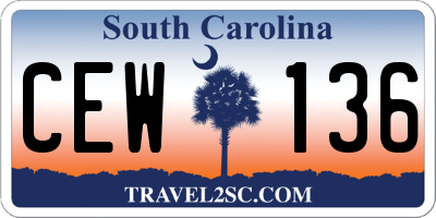 SC license plate CEW136