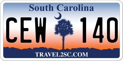 SC license plate CEW140