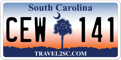 SC license plate CEW141