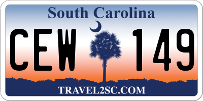 SC license plate CEW149