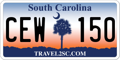 SC license plate CEW150