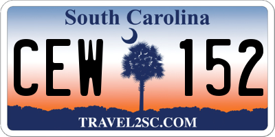 SC license plate CEW152