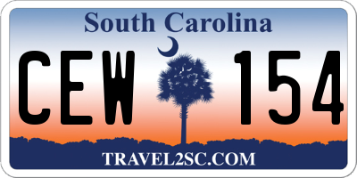 SC license plate CEW154