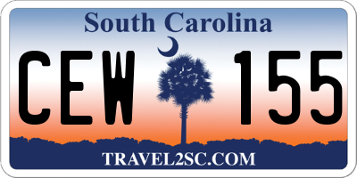 SC license plate CEW155