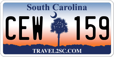 SC license plate CEW159