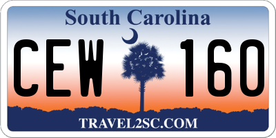 SC license plate CEW160