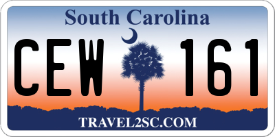 SC license plate CEW161