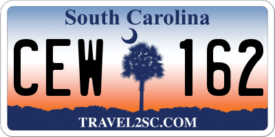 SC license plate CEW162
