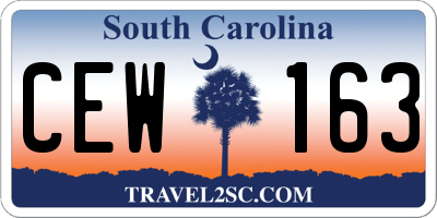 SC license plate CEW163