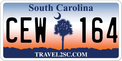 SC license plate CEW164