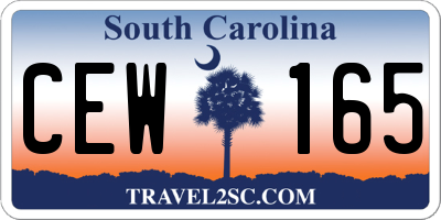SC license plate CEW165