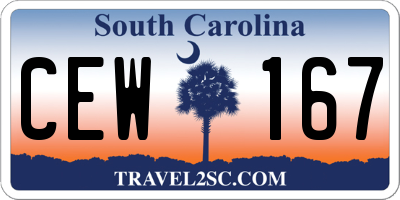 SC license plate CEW167