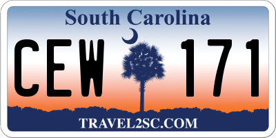 SC license plate CEW171