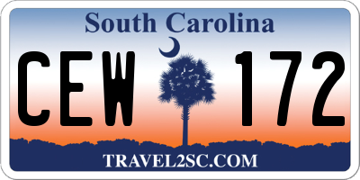 SC license plate CEW172