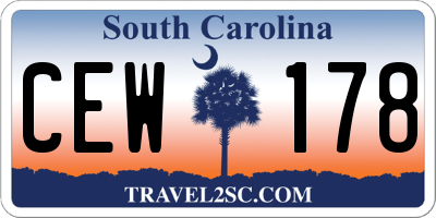 SC license plate CEW178