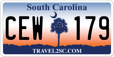 SC license plate CEW179