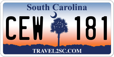 SC license plate CEW181