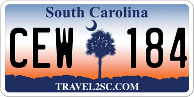 SC license plate CEW184