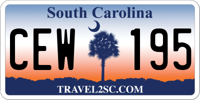 SC license plate CEW195
