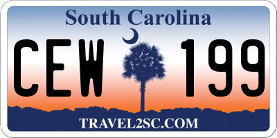 SC license plate CEW199