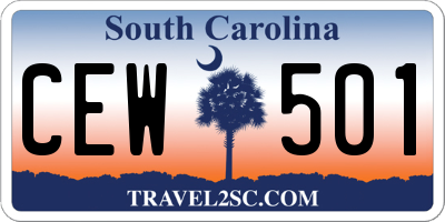 SC license plate CEW501