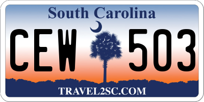 SC license plate CEW503