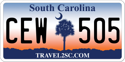SC license plate CEW505