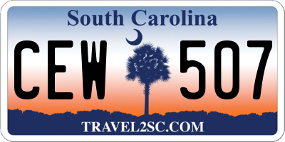 SC license plate CEW507