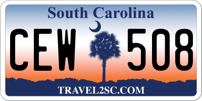 SC license plate CEW508