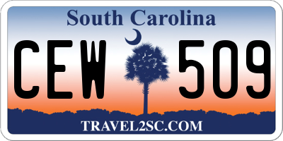 SC license plate CEW509
