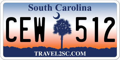 SC license plate CEW512